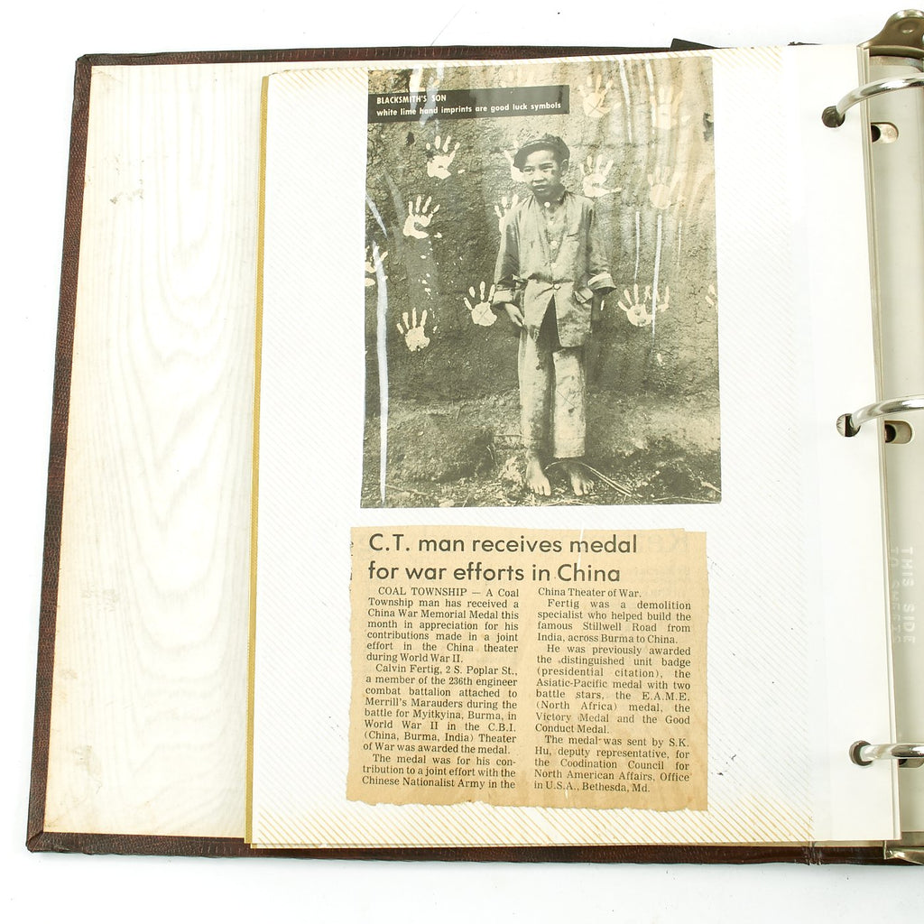 Original U.S. WWII Merrill's Marauders Named Photo Album Scrapbook Original Items