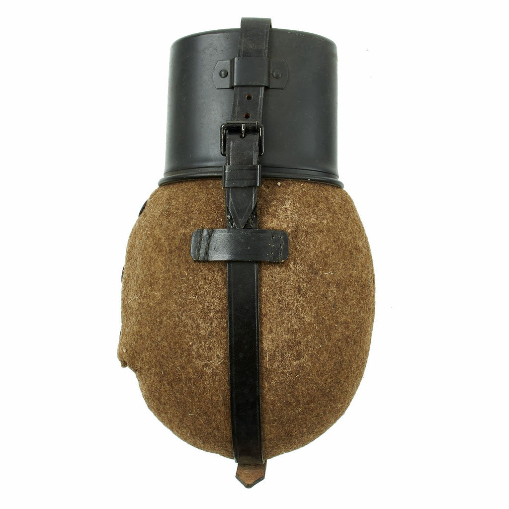 Original German WWII Unissued Aluminum M31 Canteen Rig with Aluminum Cup - all marked S.S.L. 39 Original Items