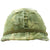 Original U.S. WWII Vietnam Reissue M1 McCord Front Seam Swivel Bale Helmet with USMC Camouflage Cover Original Items