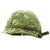 Original U.S. WWII Vietnam Reissue M1 McCord Front Seam Swivel Bale Helmet with USMC Camouflage Cover Original Items