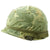 Original U.S. WWII Vietnam Reissue M1 McCord Front Seam Swivel Bale Helmet with USMC Camouflage Cover Original Items