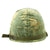 Original U.S. WWII Vietnam Reissue M1 McCord Front Seam Swivel Bale Helmet with USMC Camouflage Cover Original Items