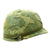Original U.S. WWII Vietnam Reissue M1 McCord Front Seam Swivel Bale Helmet with USMC Camouflage Cover Original Items