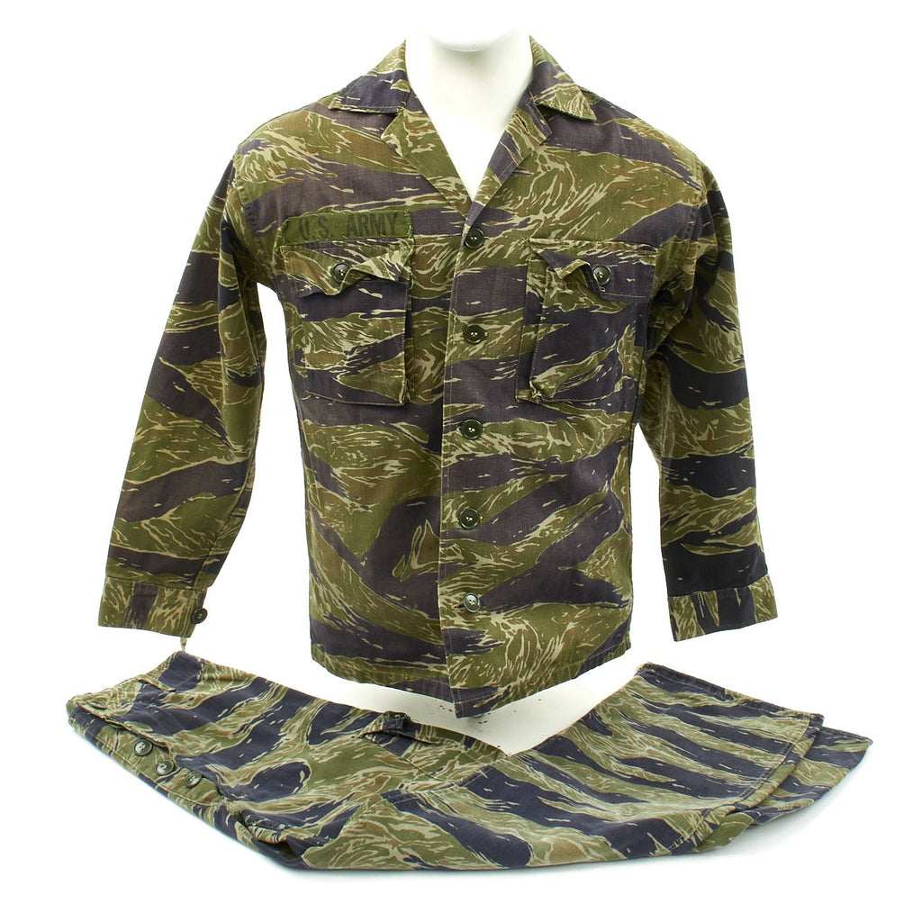 Original U.S. Vietnam War Special Forces Tiger Stripe Camouflage Fatigue Uniform Set Original Items