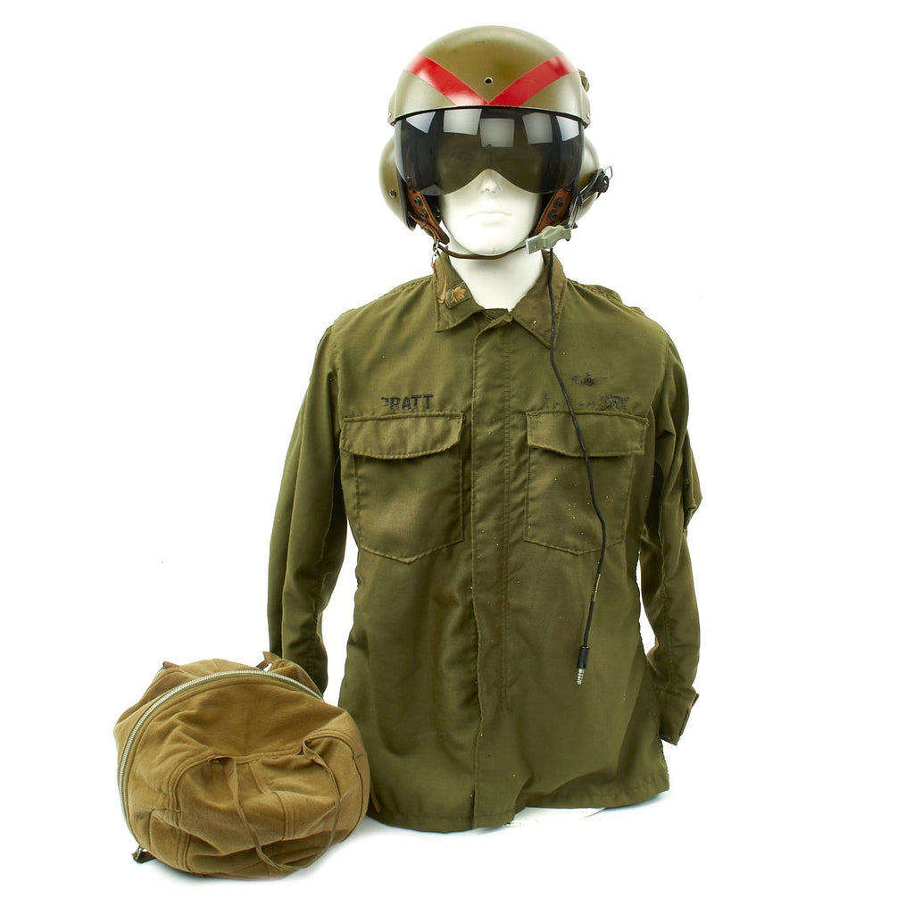 Original U.S. Vietnam War Helicopter Pilot Gentex SPH-4 Helmet with Carry Bag & Named 101st Airborne Jacket Original Items