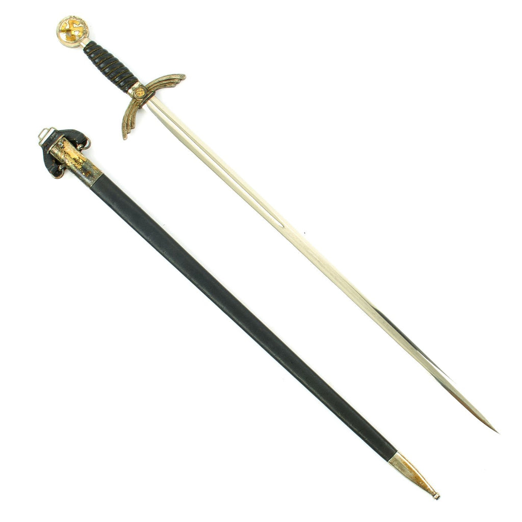 Original German WWII Early Luftwaffe Officer Sword by Paul Weyersberg with Waffen Mark - Nickel Plated Blade Original Items