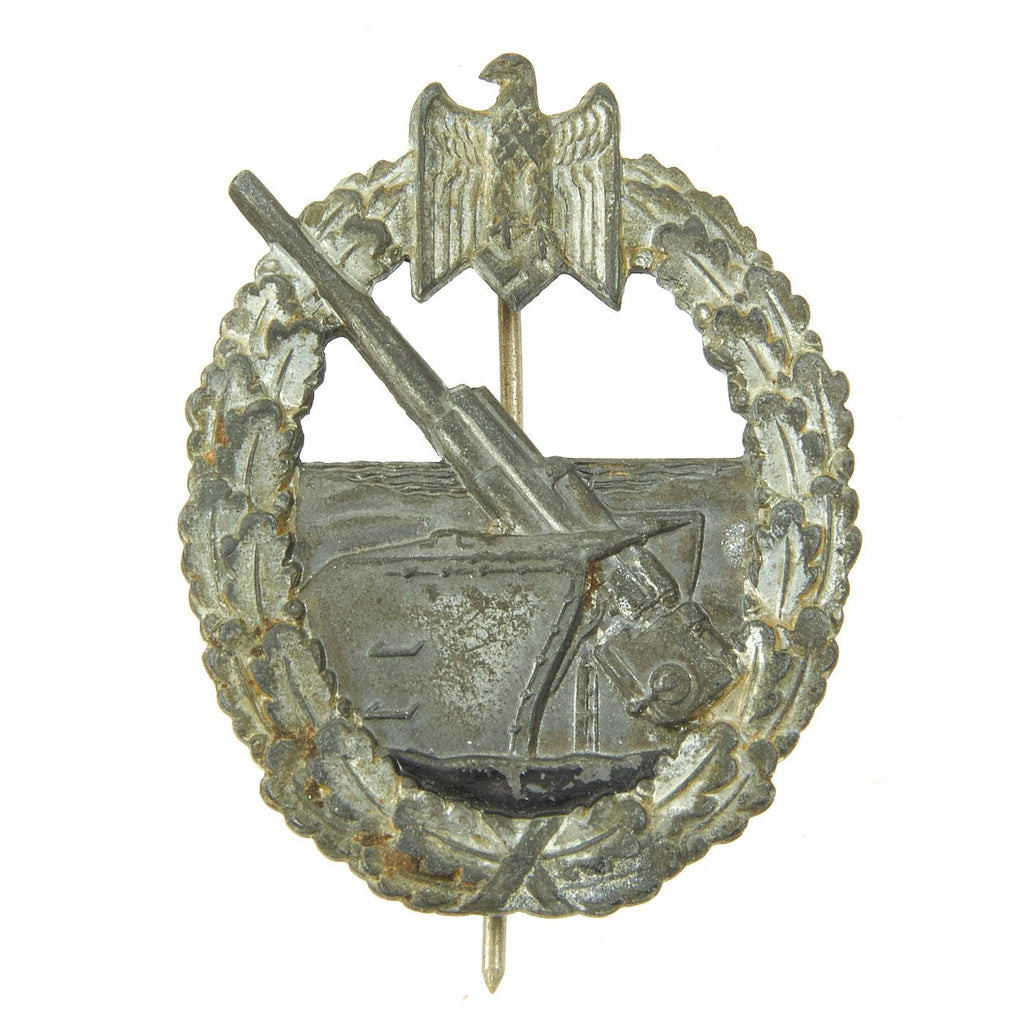Original German WWII Kriegsmarine Coastal Artillery Badge by C. E Juncker Berlin Original Items