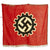 Original German WWII German DAF Labor Front 48" x 54" Fringed Flag - Deutsche Arbeitsfront Original Items