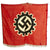 Original German WWII German DAF Labor Front 48" x 54" Fringed Flag - Deutsche Arbeitsfront Original Items