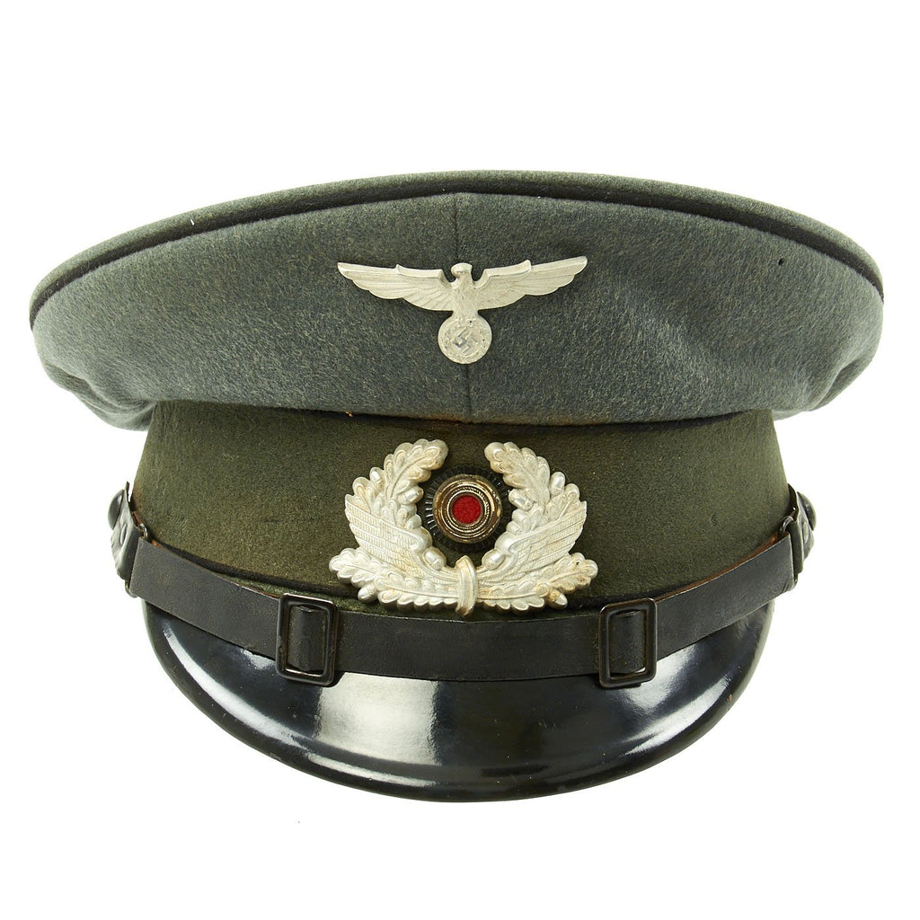 Original German WWII Named DRB Bahnschutzpolizei Railway Police 56cm Visor Cap by Clemens Wagner Original Items