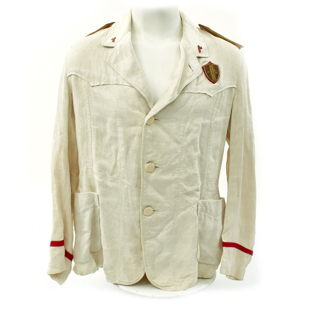 Original Italian WWII MVSN Officer Summer White Uniform Jacket Original Items