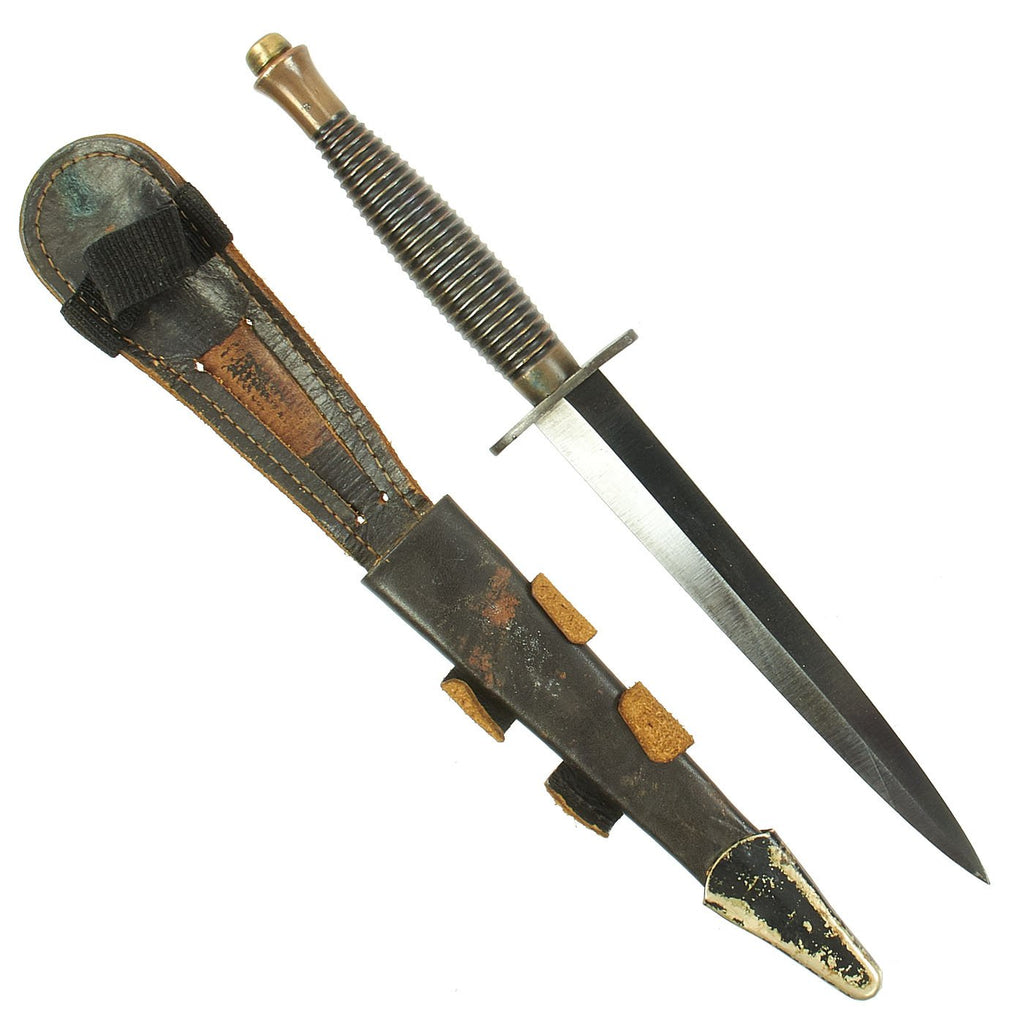 Original British WWII Early Third Pattern Fairbairn-Sykes Fighting Knife with Scabbard marked ENGLAND Original Items