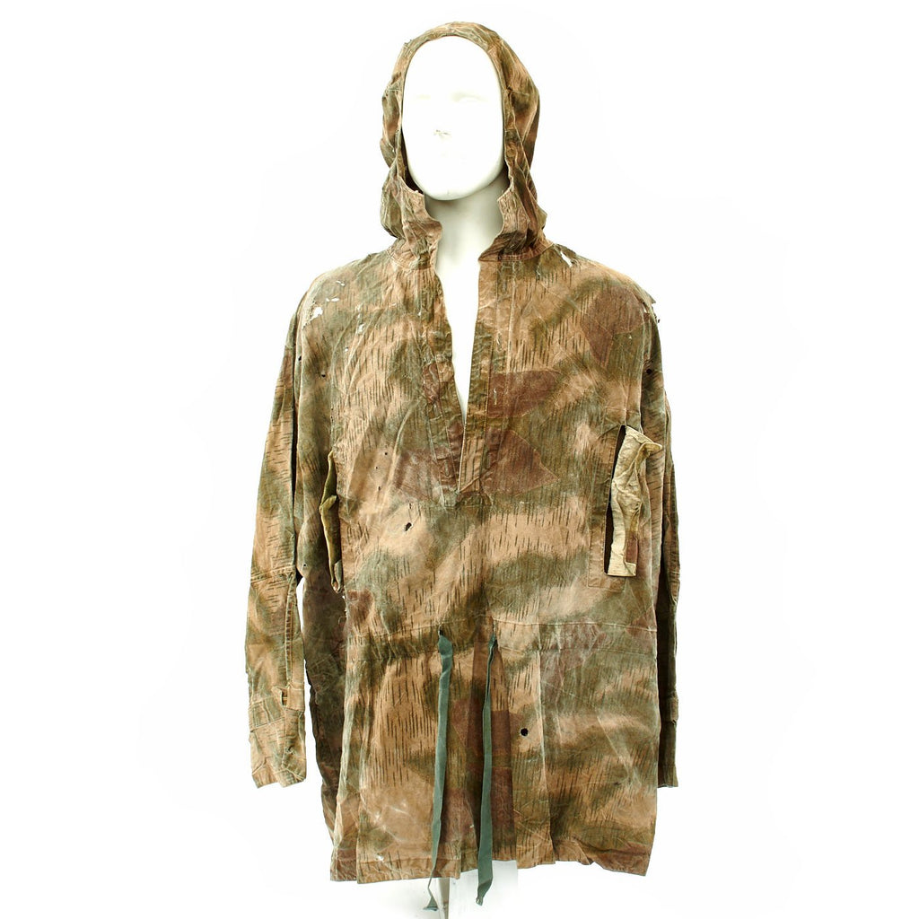 Original German WWII Linen Tan and Water Camouflage Sniper Smock with Hood Original Items