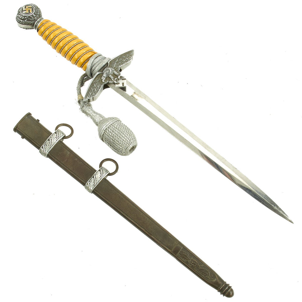 Original WWII Named German 2nd Model Luftwaffe Dagger by Carl Eickhorn with Portepee Original Items