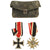 Original German WWII USGI Bring Back Grouping in Leather Wallet - EKII, KvK 2nd Class, Belt Buckle & Coins Original Items