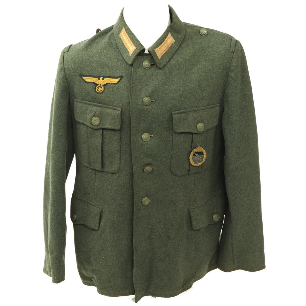 Original German WWII Kriegsmarine Coastal Artillery Enlisted Tunic with Badge Original Items