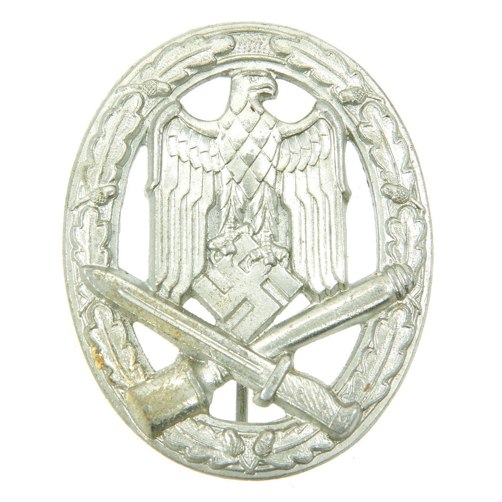 Original German WWII Silver Grade Hollow Back General Assault Badge - Excellent Condition Original Items