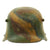 Original Imperial German WWI M16 Stahlhelm Helmet Shell with Panel Camouflage Paint - marked Si.66 Original Items