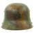 Original Imperial German WWI M16 Stahlhelm Helmet Shell with Panel Camouflage Paint - marked Si.66 Original Items