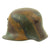 Original Imperial German WWI M16 Stahlhelm Helmet Shell with Panel Camouflage Paint - marked Si.66 Original Items