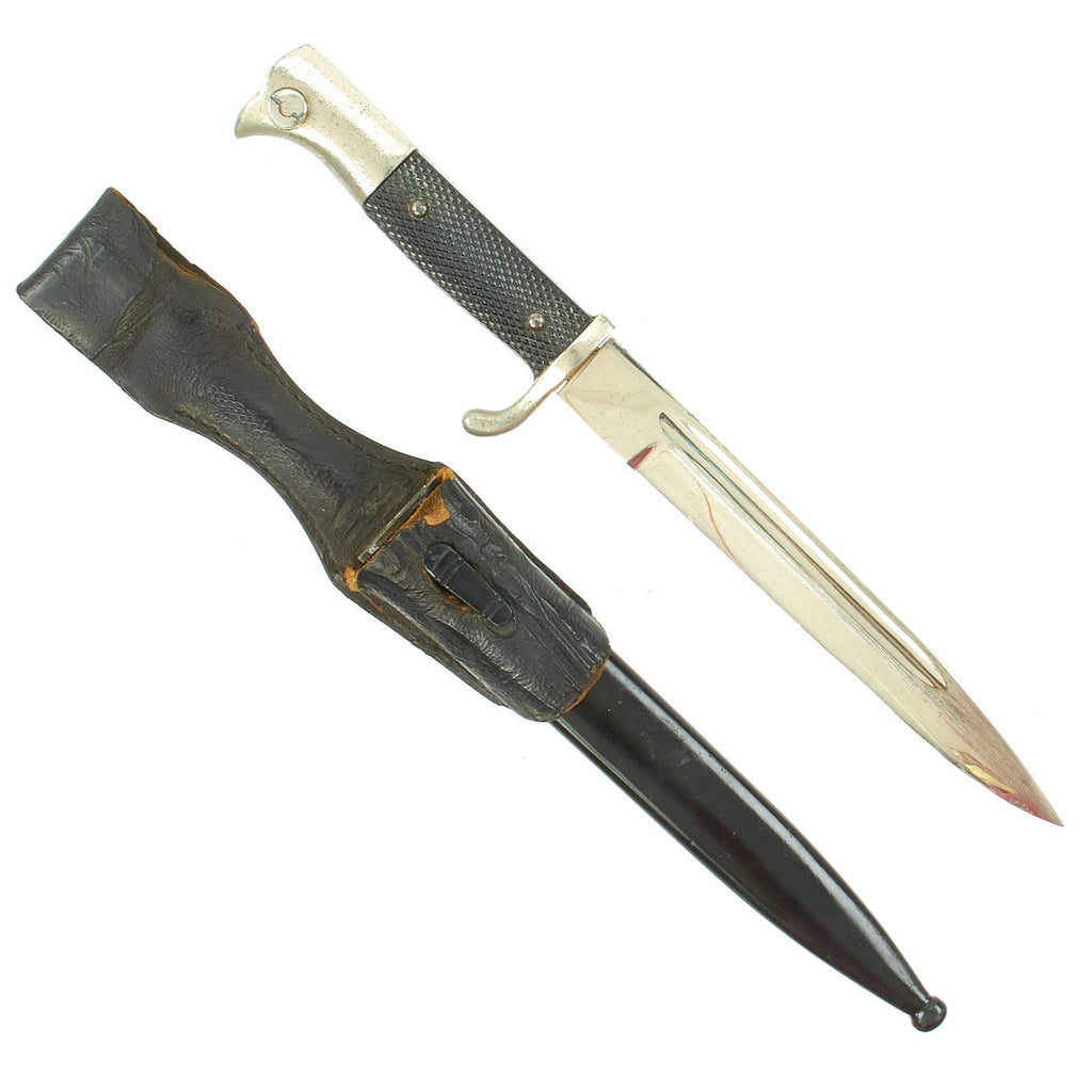 Original German WWII Etched Short 98k Dress Bayonet with Scabbard & Frog Original Items