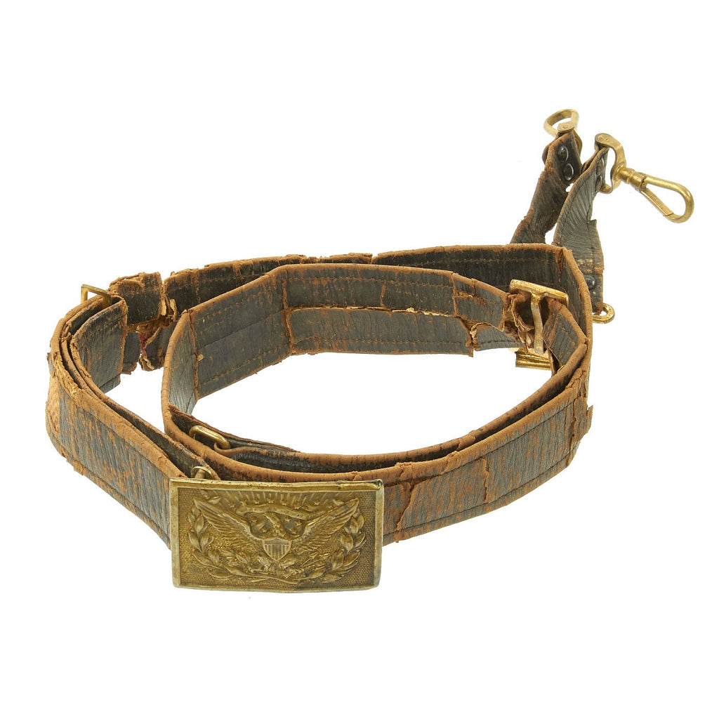 Original U.S. Civil War Officer's Sword Belt with Model 1851 Regulation Belt Buckle & Sword Hanger Original Items