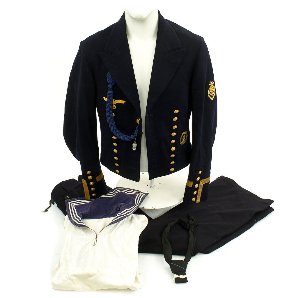 Original German WWII Kriegsmarine Evening Dress Reefer Jacket Uniform - Named Oberbootsmannmaat Original Items
