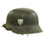 Original German WWII M42 Service Worn Single Decal Army Heer Helmet with 56cm Liner - hkp64 Original Items