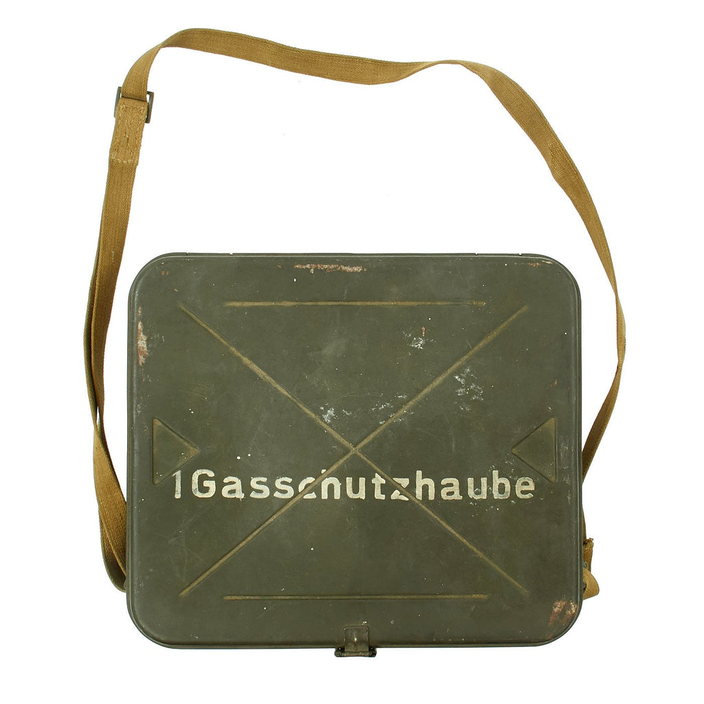 Original German WWII Gasschutzhaube Medical Head Wound Gas Mask Can - dated 1940 Original Items