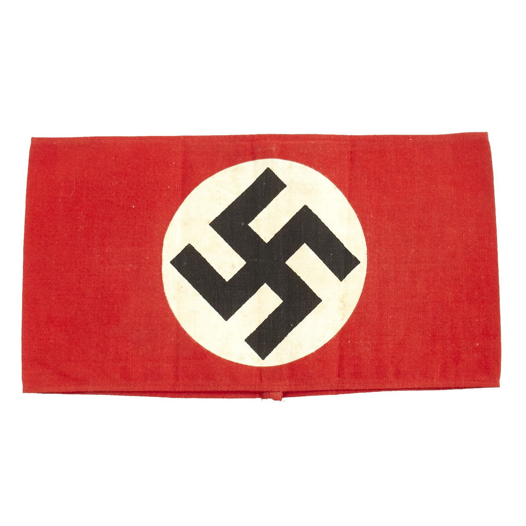 Original German WWII NSDAP Later-War Party Armband with Dye Printed Insignia Original Items