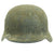 Original German WWII M35 Helmet with Field Applied Textured Camouflage Paint & 56cm Liner - 64cm Shell Original Items