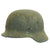 Original German WWII M35 Helmet with Field Applied Textured Camouflage Paint & 56cm Liner - 64cm Shell Original Items
