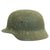 Original German WWII M35 Helmet with Field Applied Textured Camouflage Paint & 56cm Liner - 64cm Shell Original Items