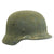 Original German WWII M35 Helmet with Field Applied Textured Camouflage Paint & 56cm Liner - 64cm Shell Original Items