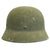 Original German WWII M35 Helmet with Field Applied Textured Camouflage Paint & 56cm Liner - 64cm Shell Original Items