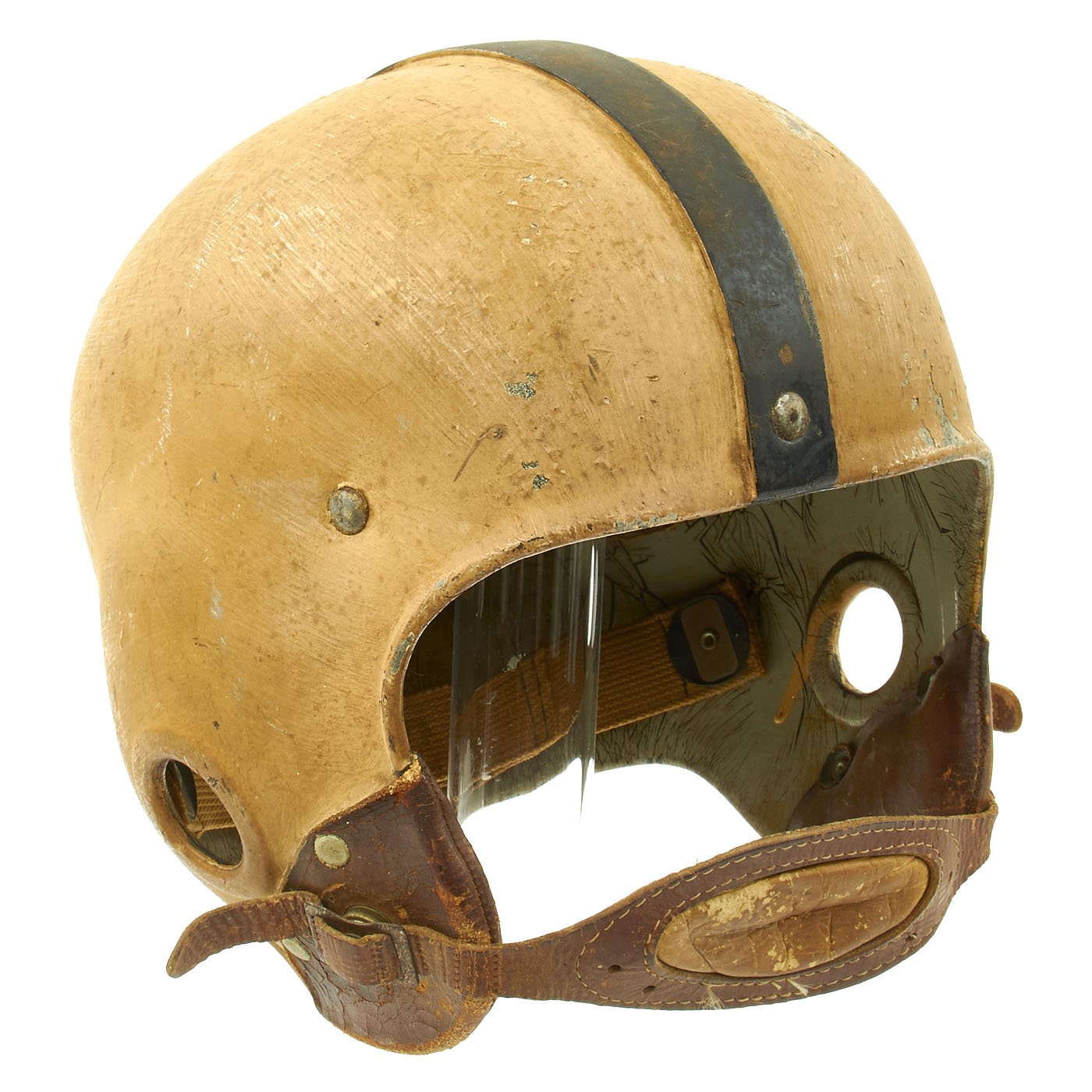 football drill helmet Original U.S. Early WWII Airborne Paratrooper Training Football Helmet – International Military Antiques