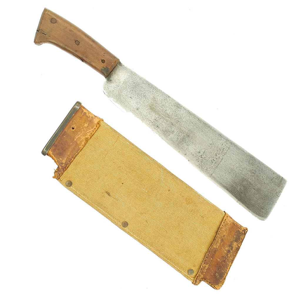 Original U.S. WWI - WWII USMC Square Entrenching Machete by Disston U.S.A. with Scabbard Original Items