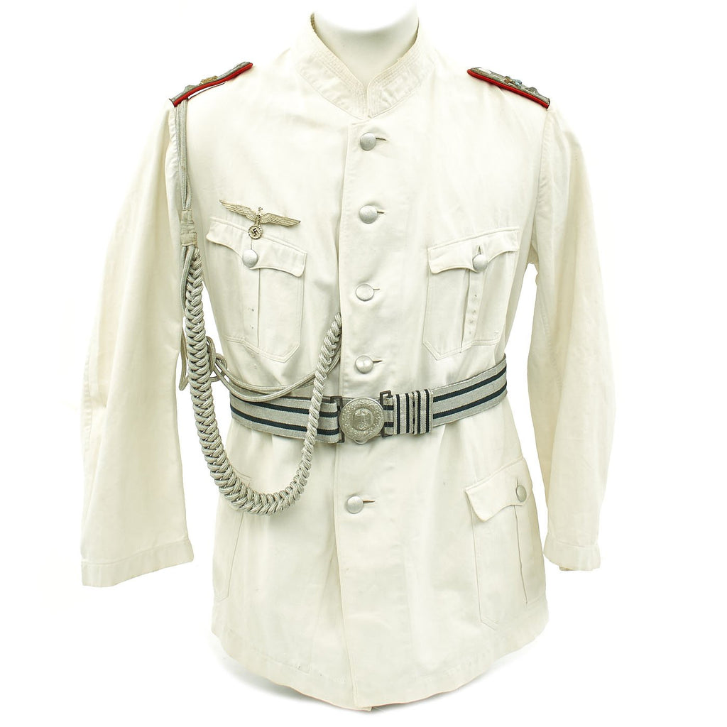 Original German WWII Artillery Officer Lieutenant White Summer Uniform Jacket Original Items