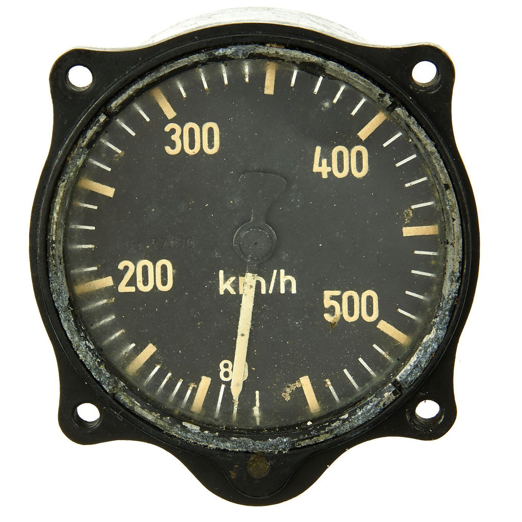 Original German WWII 1940 dated Luftwaffe Heinkel HE 111 Aircraft Speed Indicator by Bruhn - Fl. 22230 Original Items