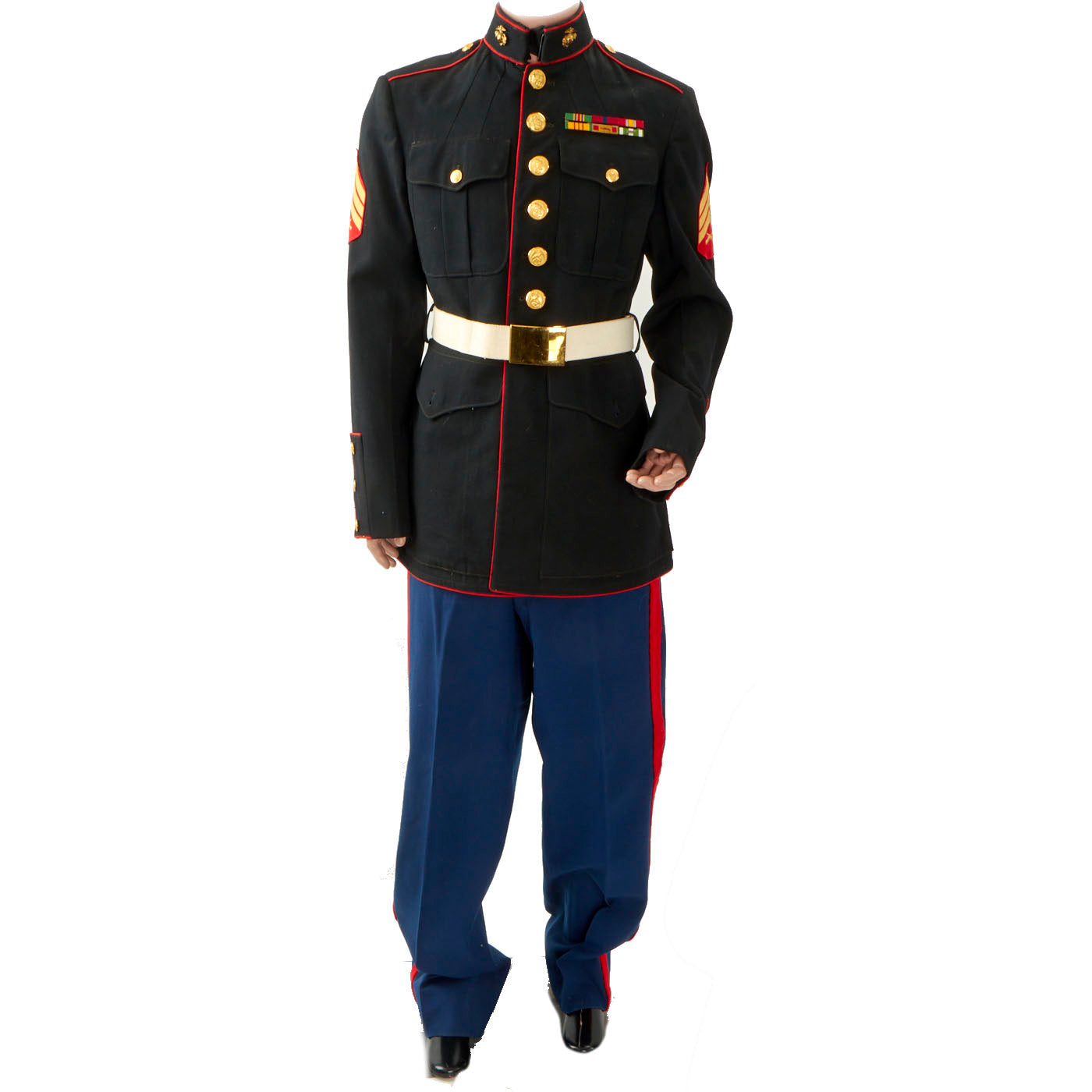 Original U.S. Vietnam War Named USMC Sergeant Dress Blue Uniform With International Military Antiques Original U.S. Vietnam War Named USMC Sergeant Dress Blue Uniform With International Military Antiques