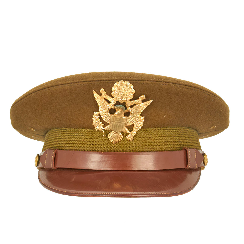 Original U.S. WWII Army Officer Wool Felt Visor Service Cap - Unissued Condition - Size 7 ⅜ Original Items