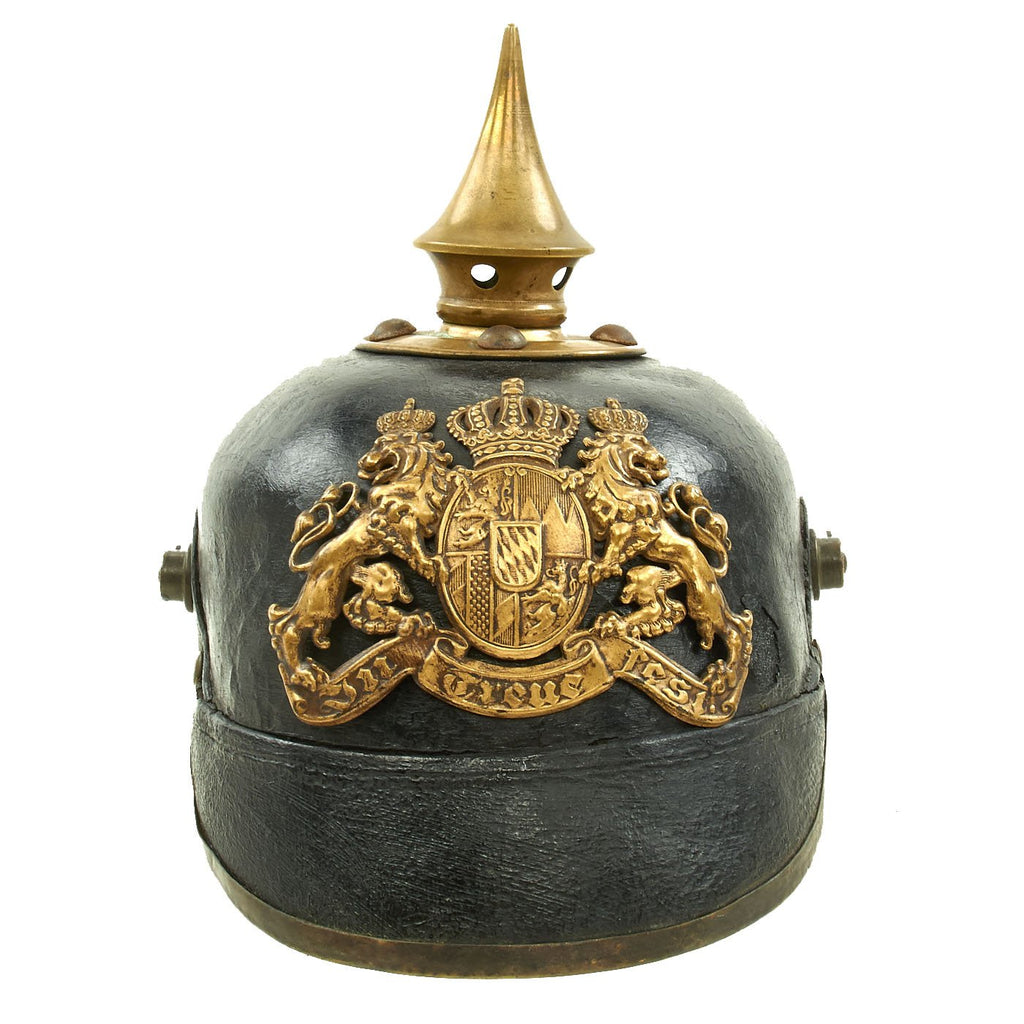 Original German WWI Bavarian Model 1896 Line Infantry EM/NCO Pickelhaube Helmet Original Items