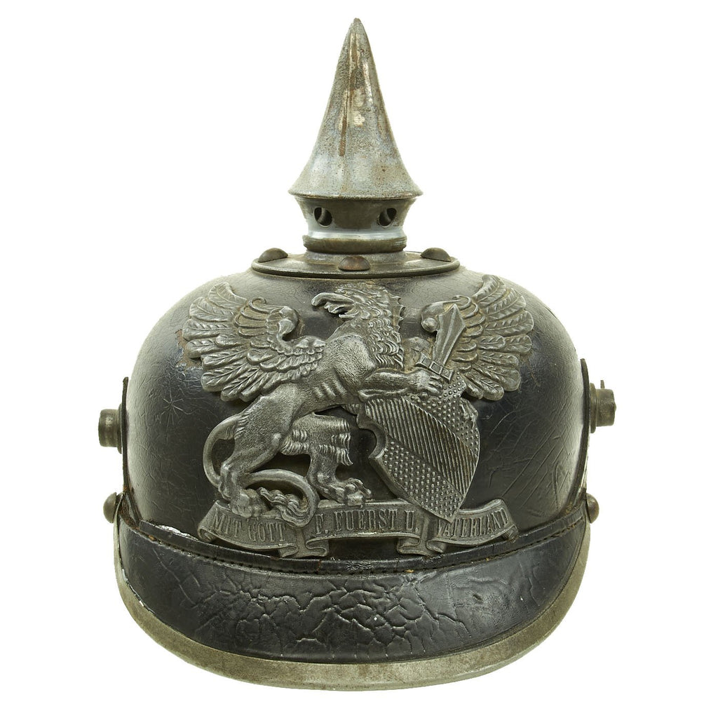 Original Imperial German WWI Grand Duchy of Baden M1915 EM/NCO Infantry 55cm Pickelhaube Helmet Original Items