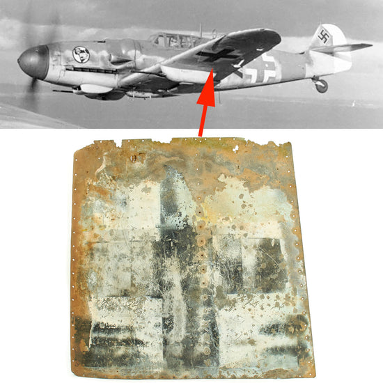 Original German WWII Luftwaffe Messerschmitt Bf 109 Crashed Balkan Cross Lower Wing Section Original Items