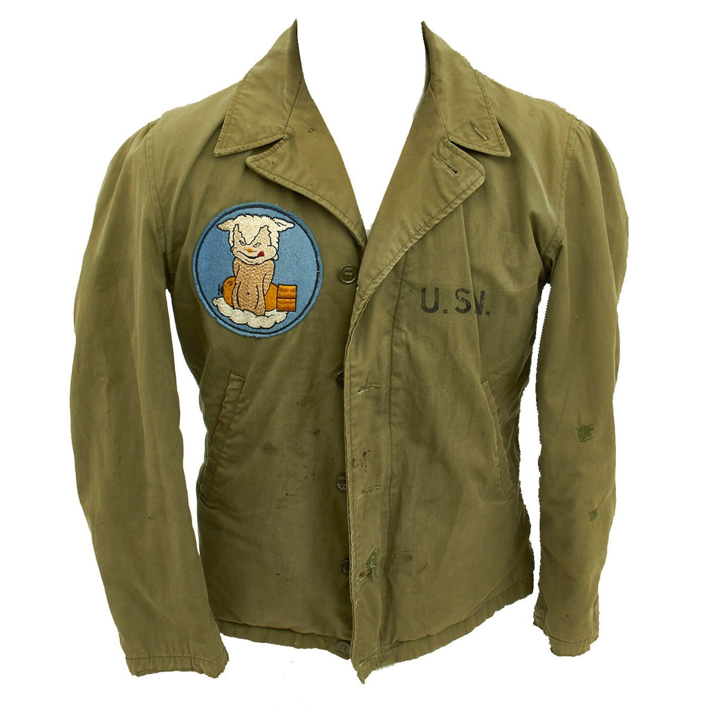 Original U.S. WWII Navy VB-89 (Bomber Squadron 89) Named Deck Jacket Original Items