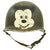 Original U.S. WWII 1943 M1 McCord Swivel Bale Front Seam Helmet with Period Mickey Mouse Paint Job Original Items