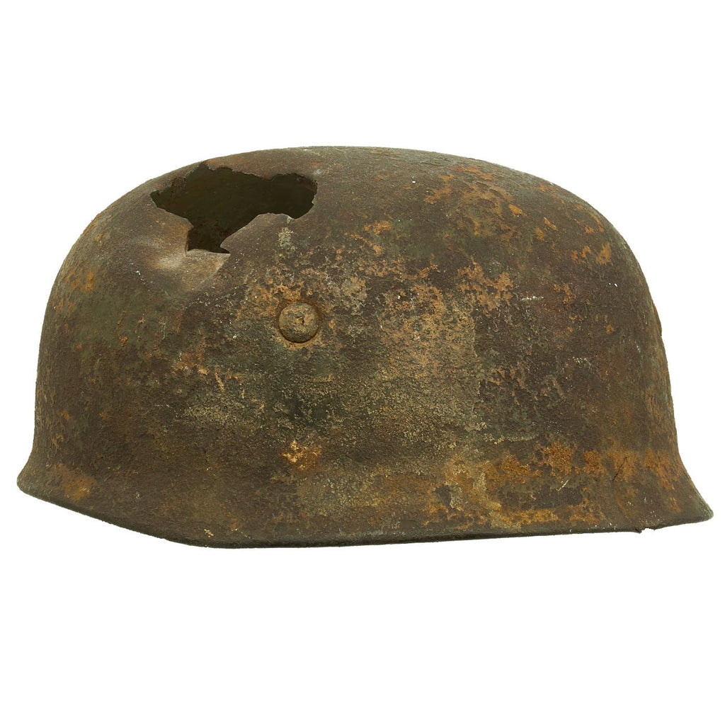 Original German WWII Netherlands Battlefield Pickup Shot-through M38 Luftwaffe Fallschirmjäger Paratrooper Helmet Original Items