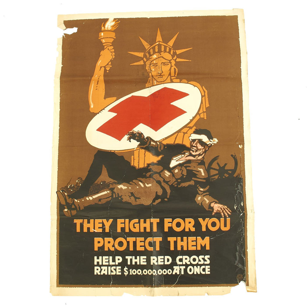 Original WWI American National Red Cross Propaganda Poster - They Fight For You, Protect Them Original Items