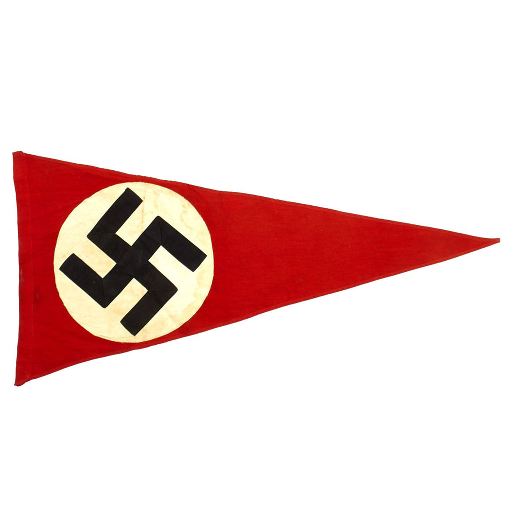 Original German WWII NSDAP Political National Pennant Flag - 17" x 34" Original Items