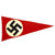 Original German WWII NSDAP Political National Pennant Flag - 17" x 34" Original Items